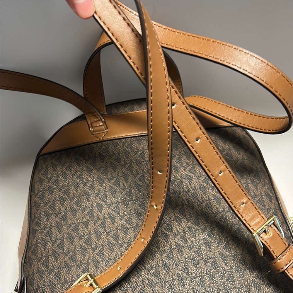 Michael Kors Brown Monogram Backpack with Gold Hardware - Picture 11 of 16